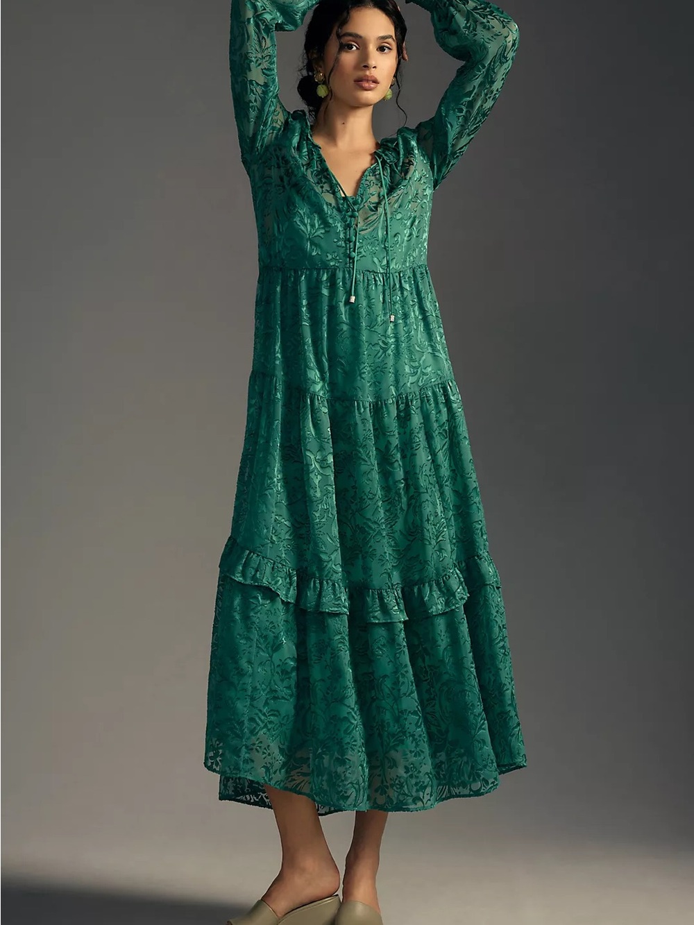The Marais Maxi Dress Satin-Burnout Edition by Anthropologie NWT Women’s Size XL